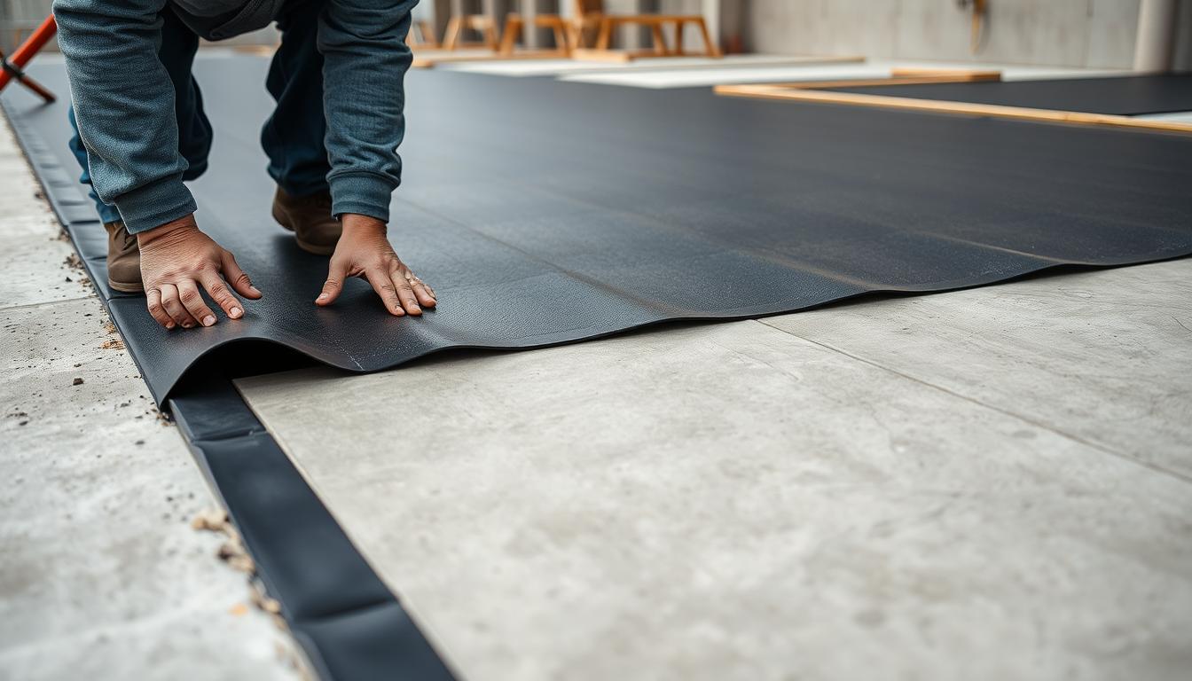 pose membrane epdm sur béton